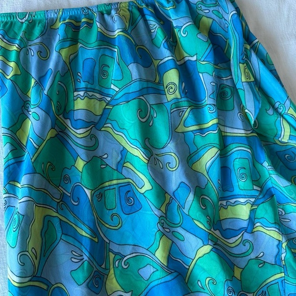 Vintage blue printed midi skirt - Picture 6 of 8